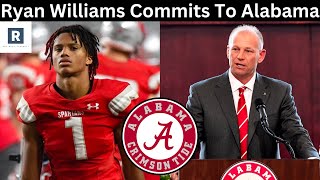 Ryan Williams Commits To Alabama  Alabama Football Recruiting Update [upl. by Aynuat856]