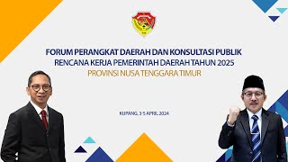 Forum Perangkat Daerah dan Konsultasi Publik Rencana Kerja Pemerintah Daerah Tahun 2025 Provinsi NTT [upl. by Isleen]