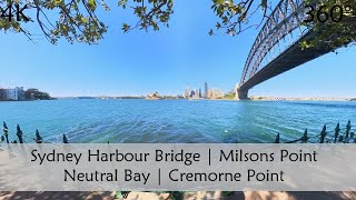 Walking Milsons Point Kirribilli to Cremorne Point  Sydney Harbour  360° Video  Slow TV [upl. by Sholley185]