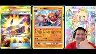 New Fossil TYRANTRUM Deck WRECKS GX Pokemon [upl. by Nwahsauq840]