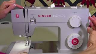 Singer Heavy Duty 4423 14 Holding Threads When Starting to Sew [upl. by Aiuqat]