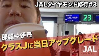 JAL那覇⇒伊丹で大阪に戻る当日クラスJにアップグレードぅうううダイヤモンド修行 [upl. by Beatty]