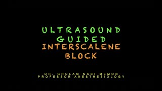 Interscalene Brachial Plexus Block  Dr Ghulam Nabi Memon [upl. by Euqinoj]