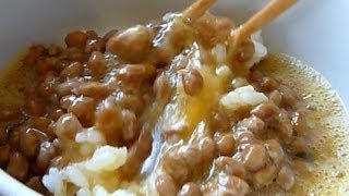 Eating Japanese food ”Natto with raw egg” [upl. by Kannan993]