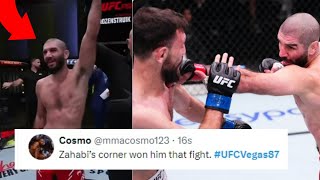 FIGHTERS REACT TO AIEMANN ZAHABI BEATING JAVID BASHARAT  ZAHABI VS BASHARAT REACTIONS [upl. by Llevron]