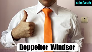 Krawatte binden  Doppelter Windsor [upl. by Bambie57]