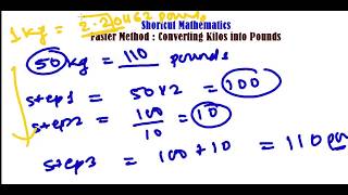 FAST METHOD to CONVERT KG to POUNDS Lbs  UNIT CONVERSATION TRICK  FAST MATH CALCULATION [upl. by Eelrahc428]