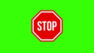 Red Octagon Stop Sign Animation Motion Graphic on Green Screen Background  4K  FREE TO USE [upl. by Refeinnej644]