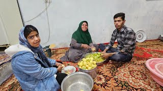 Making Apple Juice with Mrs Farideh and Her Daughter [upl. by Binette]