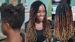 CROCHET PASSION TWIST ON SHORT HAIR  How To Braid Hair With Shaved Sides To Look Like A Full Head [upl. by Damon]