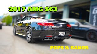 Mercedes Benz s63 AMG coupe Resonator delete Pops and Bangs twinturbo 55liter V8 577 hp [upl. by Godard]