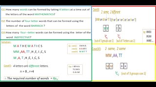 How many words can be formed by taking 4 letters at a time out of letters of the word MATHEMATICS [upl. by Yenmor]