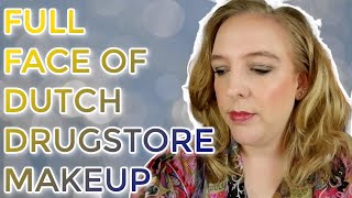 FULL FACE OF DUTCH DRUGSTORE MAKEUP  First impression Kruidvat makeup amp HEMA brushes incl swatches [upl. by Einatsed]