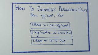 HOW TO CONVERT PRESSURE UNIT BAR Kgcm² psi [upl. by Dickerson276]