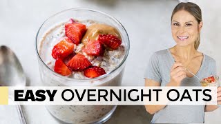 SIMPLE OVERNIGHT OATS RECIPE  healthy breakfast for weight loss and optimal health [upl. by Hellah809]