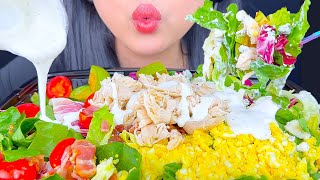 ASMR BEST COBB SALAD OF CHICKEN BACON EGGS amp RANCH MUKBANG CRUNCHY EATING SOUNDS ASMR Phan [upl. by Olwena609]