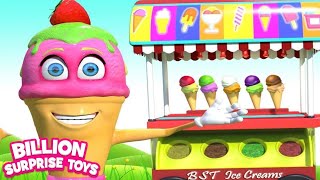 Ice cream Song  Billion Surprise Toys Nursery Rhymes Kids Viral Songs [upl. by Abeu55]