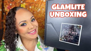 Unboxing Glamlite’s NEW Spooky Mystery Box 🎃👻  Review  Swatches  Cyn’s Vanity [upl. by Eiuqnimod]