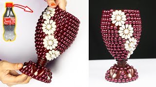 How to Make A Flower Vase At Home  Plastic Bottle Flower Vase  Home decor ideas [upl. by Gill]