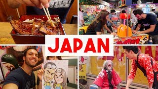 JAPONYADA İLK GÜNÜMÜZ  Japon Oyun Merkezi  Yılan Balığı  Maymun Show  Japonya VLOG [upl. by Annahvas]