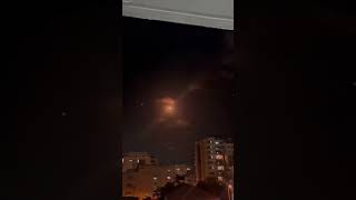 Massive Hezbollah Rocket Attack on Haifa Intercepted by Iron Dome israel irondome haifa [upl. by Anwat]