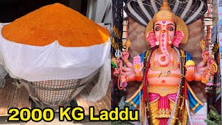 Khairatabad Ganesh 2023  2000 KG Motichur Laddu Making For Khairatabad Ganesh khairatabadladdu [upl. by Ahsinrat]