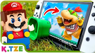 Lego Mario enters the Nintendo Switch to Stop Bowser Jr 😤🎮 Super Mario Odyssey Story [upl. by Airdnala653]