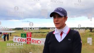 Azahara Munoz Interview Round 3  Ricoh Womens British Open [upl. by Eenattirb]