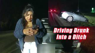 Drunk Woman Crashes Into a Ditch Before DUI Arrest [upl. by Lisbeth]