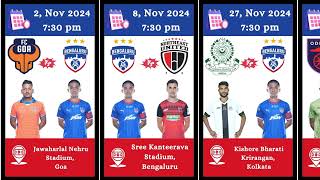 ISL Indian Super League 202425 Bengaluru FC ScheduleVenue [upl. by Chen]