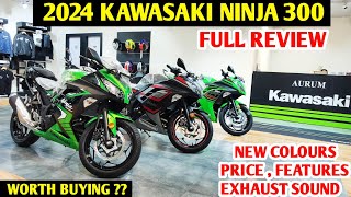 2024 Kawasaki Ninja 300 Detailed Review  Whats New has Come   Price Exhaust Sound Features [upl. by Slemmer140]