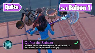 RÉUSSIR MALGRÉ LE BUG  Recevoir votre prochain objectif au Sanctuaire Fortnite Chapitre 3 saison 1 [upl. by Pavlish]