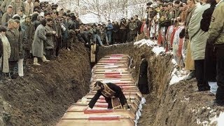 Mass burial of Serbian victims from around Srebrenica [upl. by Dettmer]