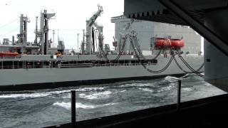 Underway Replenishment Of A Nuclear Aircraft Carrier 1080p [upl. by Nytnerb]