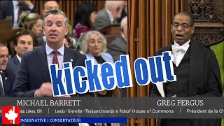 Tory MP Michael Barrett KICKED OUT for calling disgraced Liberal minister Cocaine Randy [upl. by Maleki]