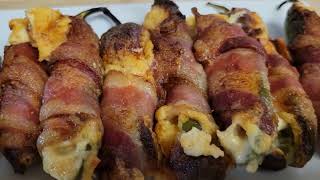 how to make Jalapeño poppers wrapped bacon appetizer [upl. by Isma]