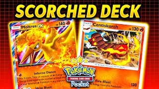 New Moltres EX Centiskorch Deck is HOT  Pokemon Pocket [upl. by Fritzsche]