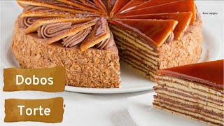 Dobos torte  Hungarian Chocolate Cake  Roio Delights [upl. by Anelad]