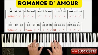 CÓMO TOCAR Romance d´ Amour  TUTORIAL PIANO [upl. by Airaet]