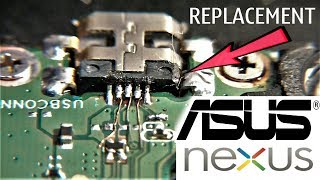 ASUS NEXUS 7 change micro USB without removing board  ASUS NEXUS  Замена micro USB не снимая плату [upl. by Gagne54]