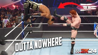 10 Outta Nowhere Entrance Brogue Kick in WWE 2K24 [upl. by Nolahc]