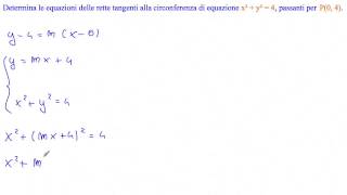 Determina le rette tangenti alla circonferenza di equazione x²y²4 passanti per P0 4 [upl. by Neau15]