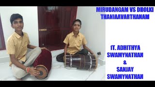 Mridangam vs Dholki  Thaniaarvathanam by Adhithya Swamynathan and Sanjay Swamynathan  SAAS MUSIC [upl. by Kela]