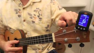 Lesson 12 How to Tune a Ukulele with an Electronic Tuner  Ukemanfischer [upl. by Ardnasac]