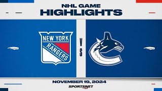 NHL Highlights  Rangers vs Canucks  November 19th 2024 [upl. by Hafirahs]