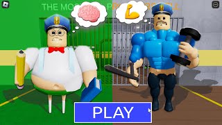 NEW UPDATE SMART BARRY VS STRONG BARRY in BARRYS PRISON RUN New Scary Obby Roblox [upl. by Adnirb555]