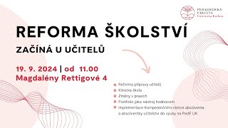 Tisková konference  Reforma školství začíná u učitelů [upl. by Amehsyt]