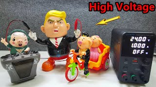 I Applied High Voltage to Electric TOYS 【Cute Dancing Doll and Pig Tricycle】 [upl. by Jedd669]