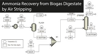 Aspen Plus Ammonia Recovery from Biogas Digestate by Air Stripping [upl. by Chien685]