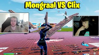 Mongraal VS Clix 1v1 on 0 NA 0 Ping [upl. by Ednutey728]